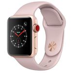 Apple Watch Series 3 Cellular, 38 Mm, Alumínio Dourado, Pulseira Esportiva Rosa e Fecho Clássico - M