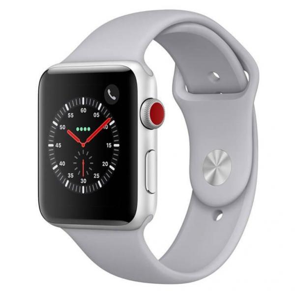 Apple Watch Series 3, Cellular + GPS, 42 Mm, Alumínio Prata, Pulseira Esportiva Névoa