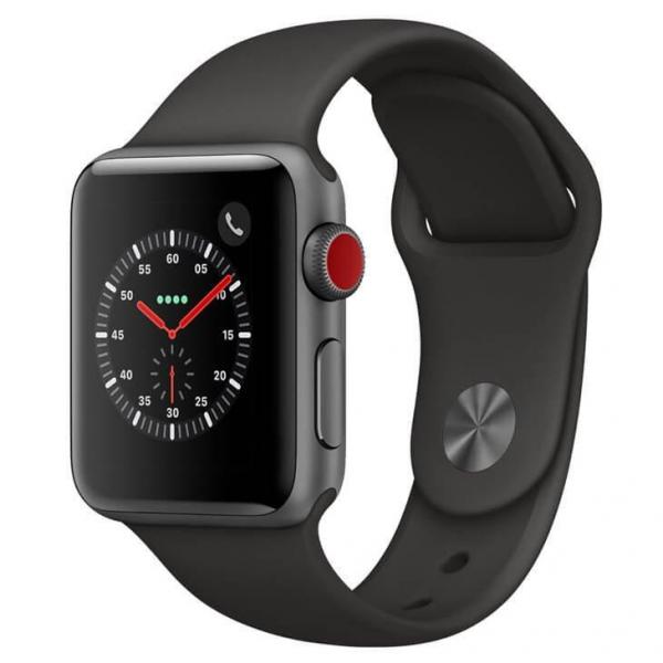 Apple Watch Series 3, Cellular + GPS, 38 Mm, Alumínio Cinza Espacial, Pulseira Esportiva Cinza