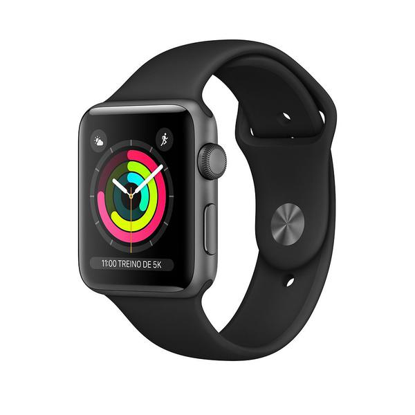 Apple Watch Series 3 (GPS) 42MM, Caixa Alumínio Cinza-espacial, Pulseira Esportiva Preta