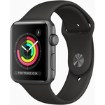 Apple watch Series 3 Gps, 42mm Space Grey Aluminium Case With Black Sport Band