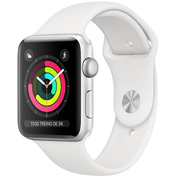 Apple Watch Series 3, GPS, 38 Mm, Alumínio Prata, Pulseira Esportiva Branco