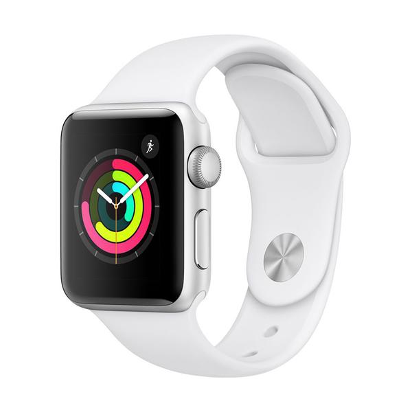 Apple Watch Series 3 (GPS) 38mm, Caixa Alumínio Prata, Pulseira Esportiva Branca