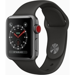 Apple watch Series 3 Gps + cellular, 38mm Space Grey Aluminium Case With Black Sport Band