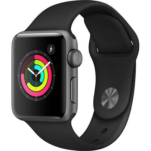 Apple Watch Series 3 GPS com Pulseira Esportiva Cinza e Preto - 38 Mm