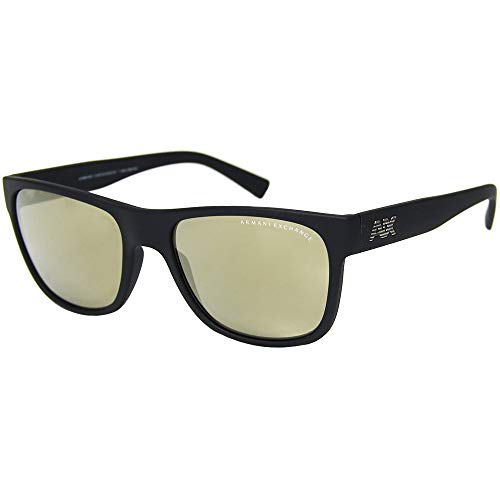 Armani Exchange AX4008L 80785A Preto Lente Espelhada Marrom Claro Tam 56