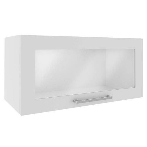 Armário Aéreo 1 Porta de Vidro 70x33 Cm 0867 Branco - Genialflex