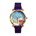 Árvore de Natal Lady Quartz Relógio Snowman Moda Alloy Banda analógico relógio de pulso