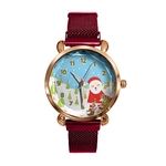 Árvore de Natal Lady Quartz Relógio Snowman Moda Alloy Banda analógico relógio de pulso