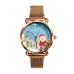 Árvore de Natal Lady Quartz Relógio Snowman Moda Alloy Banda analógico relógio de pulso