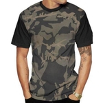 Mulheres Homens Moda Cool 3D Impressão Digital Camouflage Curto Casual Sleeve T-shirt