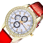 Assista doce cor Masculino E Feminino Strap rel¨®gio de pulso Branco Vermelho