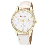 Assista doce cor Masculino E Feminino Strap rel¨®gio de pulso Branco