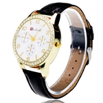 Assista Doce Cor masculino e feminino Strap rel¨®gio de pulso Preto