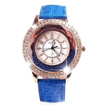 Assista elegante com diamante Decor Quicksand Dial couro Presentes Quartz Relógios de pulso para o aniversário Mulher