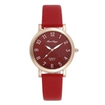 Fashion Lady Quartz Assista PU Leather Strap Dot Grain mostrador analógico Adorável Relógio de pulso