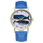 Assista T149 Cachalote Baleia Leather Strap Quartz Mulheres