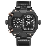 Gostar Homens Elegante relógio de quartzo Casual Couro Watchband Dois Fusos horários relógio de pulso