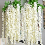 Atacado 10pcs Rattan Faixa de Wisteria Artificial Flower videira para o casamento partido Home quarto dos miúdos decoração DIY Artesanato Fake Flowers