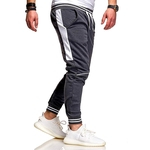 Autumn Masculino cordão Sports Calças elástico na cintura Casual Calças com tiras Decor