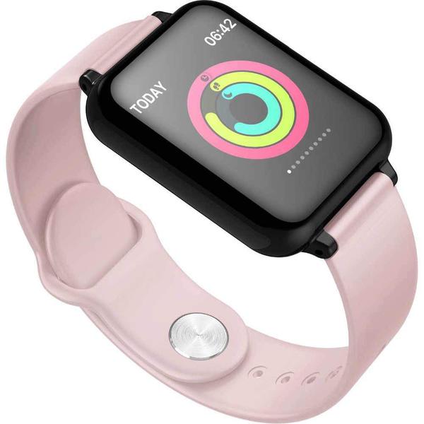 B57 Relógio Inteligente Monitor Cardíaco Hero Band 3 Pressão Sangue SmartWatch IOS Android - Rosa - Smart Bracelet