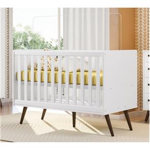 Berço Infantil Mini Cama Retrô 28575 Branco Qmovi