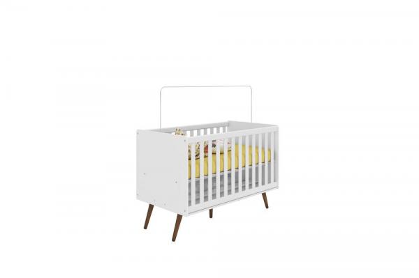 Berço Mini Cama Americano Retro Branco/Branco - Qmovi