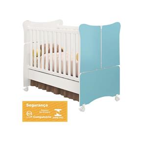 Berço Mini Cama Doce Magia Qmovi - Azul - AZUL DOCE