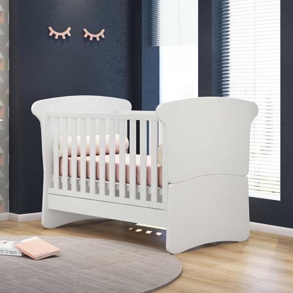 Berço Mini Cama Infantil Qmóveis da Linha Amore Branco 2 em 1