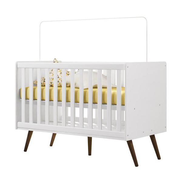 Berço Mini Cama Infantil Retro 2857 Branco Qmovi