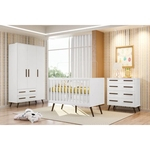 Berço Mini Cama Retrô - Branco/Branco - Qmovi