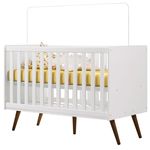 Berço Mini Cama Retrô Pés Palito Branco - Qmovi