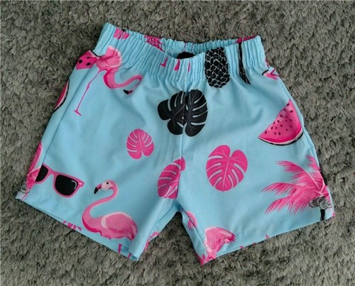 Bermuda de Água Infantil (Flamingo Azul, P)