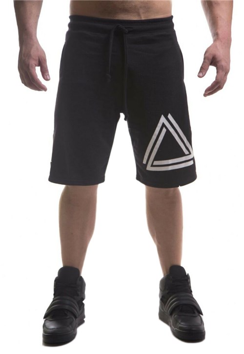 Bermuda Moletom Top Fit Triangle Preta