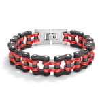 Corrente de Bicicleta Bracelet Titanium Men Moda Aço Moto Cadeia única Bracelet