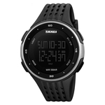 Big Dial Men Esportes Multifuncional Waterproof Digital Assista Sliver