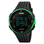 Big Dial Men Esportes Multifuncional Waterproof Digital Rights Watch Verde