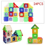 Blocos 24pcs Crianças enigma inserido plástico blocos de construção montadas jardim de infância para crianças pré-escolar Brinquedos aniversário FJ88