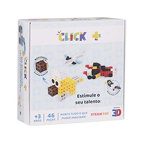 Blocos de Encaixar - Click+ 46 peças - Steam Toy