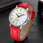 Blue Ray vidro Faux Leather relógio elegante Sports Quartz Relógios de pulso para homem