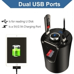 Bluetooth Car FM Transmitter Música Cup Jogador Mãos Titular Livre Chamar Suporte U disco TF Dual USB porta carregador adaptador