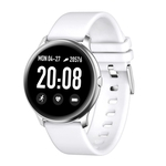 Bluetooth Relógio Inteligente Frequência Cardíaca Coração Esporte Rastreador de Fitness Pulseira Branco