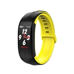 Bluetooth Relógio Inteligente Frequência Cardíaca Pressão Arterial Rastreador de Fitness Pulseira Amarelo