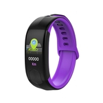 Bluetooth Relógio Inteligente Frequência Cardíaca Pressão Arterial Rastreador de Fitness Pulseira Roxo