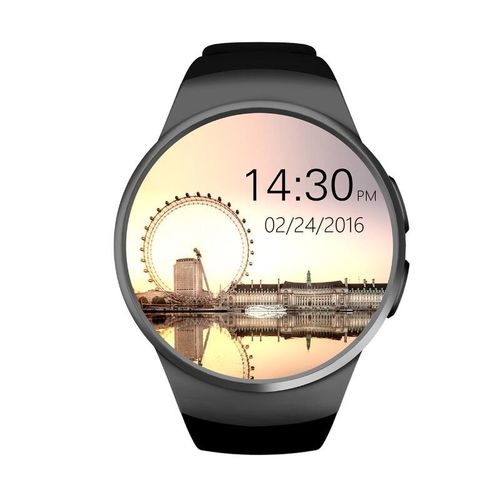 Bluetooth relógio inteligente KW18 Telefone SMTK2502C SIM & TF Heart Rate Wearable Smartwatch Preto