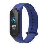 Bluetooth relógio inteligente monitor de freqüência cardíaca pulseira rastreador de fitness azul escuro