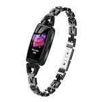 Bluetooth smart watch mulheres fitness monitor de freqüência cardíaca monitor rastreador preto