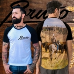 Blusa Masculina Raglan Bruto Cowboy e Rebanho Gado C6090