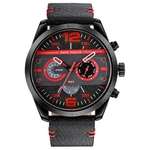 BOFUTE Masculino Relógios Sports Watch relógios de quartzo japonês movimento impermeável couro genuíno Strap 0068G