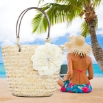 Bohemian Woven Grande Rattan Straw Bag Flower Basket Tote Tote Bolsas Femininas Bolsas de Viagem Bolsa de Compras Saco de Mão Trançado Para As Mulheres